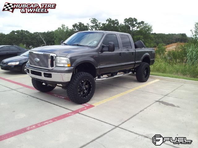 vehicle gallery/ford f 250 fuel driller d257 0X0  Black & Machined with Dark Tint wheels and rims